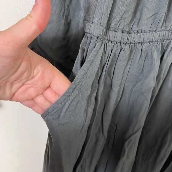 Torrid Mini Challis Lace Up Long Sleeve Shirt Dress Grey Women’s Size 0 / L - Picture 8 of 11